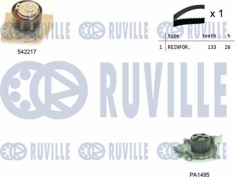 Ruville 5503361 - Ūdenssūknis + Zobsiksnas komplekts ps1.lv