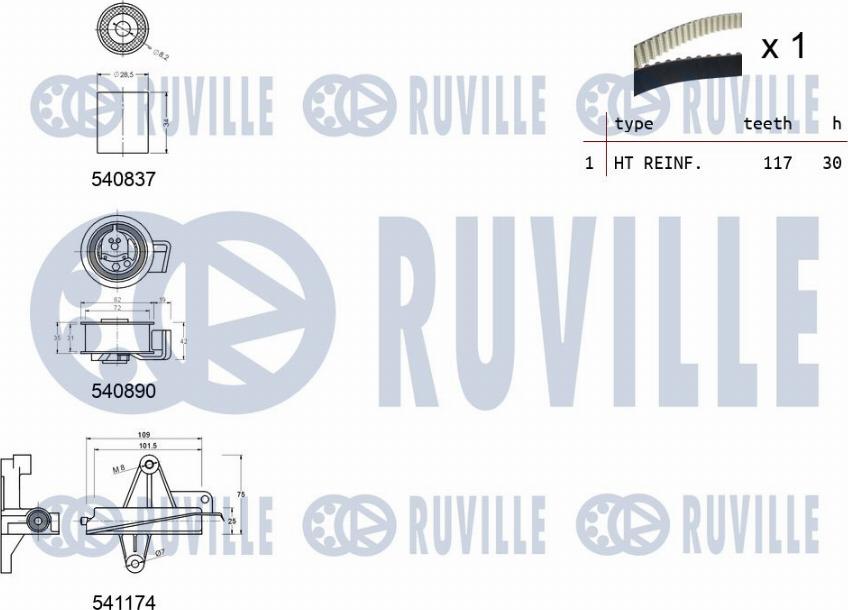 Ruville 550255 - Zobsiksnas komplekts ps1.lv