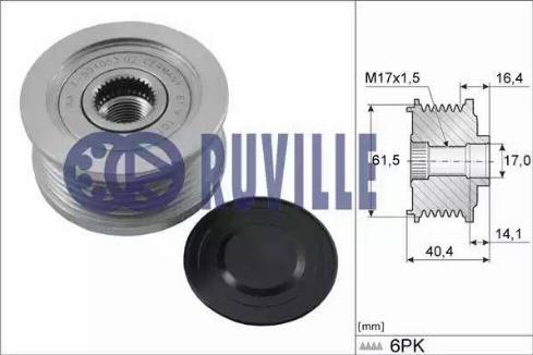 Ruville 55376 - Piedziņas skriemelis, Ģenerators ps1.lv