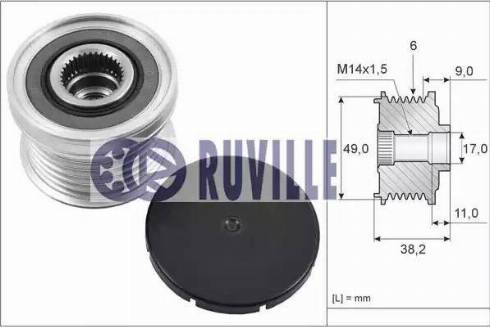 Ruville 55269 - Piedziņas skriemelis, Ģenerators ps1.lv