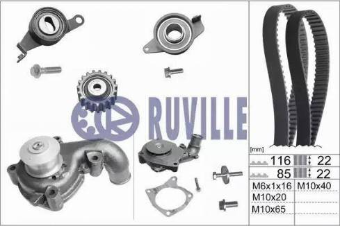 Ruville 55214701 - Ūdenssūknis + Zobsiksnas komplekts ps1.lv