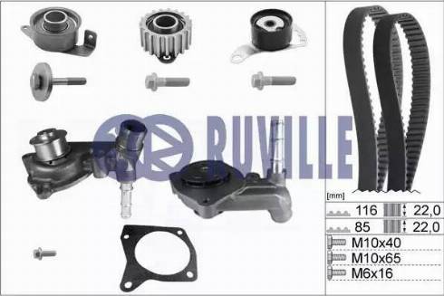 Ruville 55214713 - Ūdenssūknis + Zobsiksnas komplekts ps1.lv