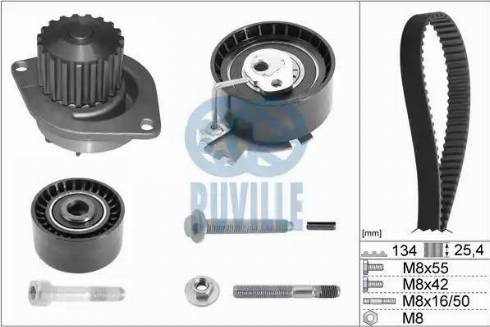 Ruville 56638701 - Ūdenssūknis + Zobsiksnas komplekts ps1.lv