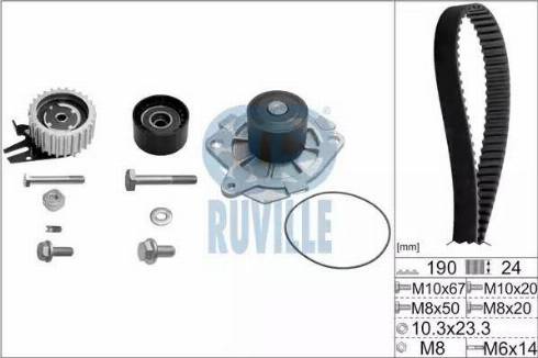 Ruville 56036771 - Ūdenssūknis + Zobsiksnas komplekts ps1.lv