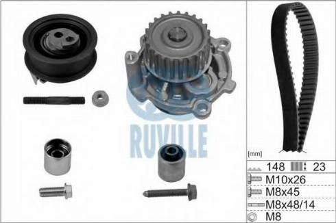 Ruville 56368702 - Ūdenssūknis + Zobsiksnas komplekts ps1.lv