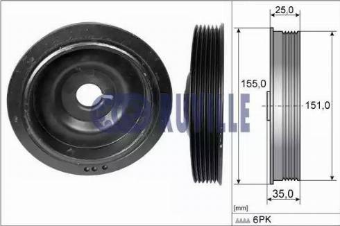 Ruville 515511 - Piedziņas skriemelis, Kloķvārpsta ps1.lv