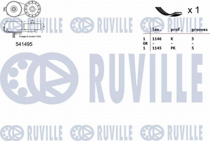 Ruville 570096 - Ķīļrievu siksnu komplekts ps1.lv