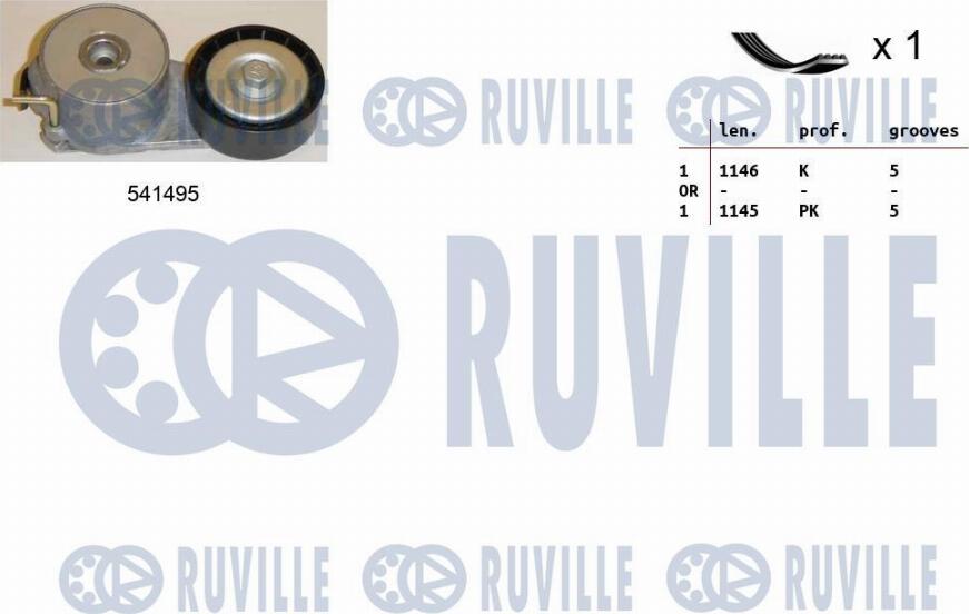 Ruville 570096 - Ķīļrievu siksnu komplekts ps1.lv