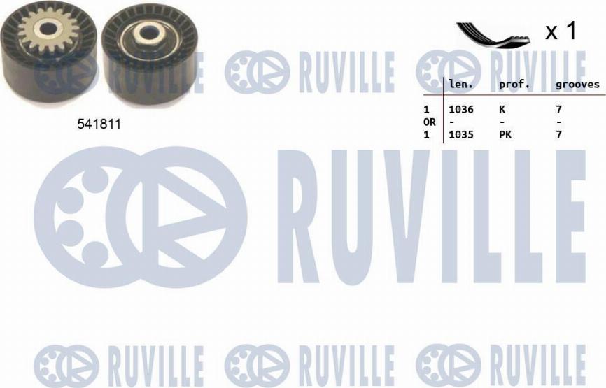 Ruville 570065 - Ķīļrievu siksnu komplekts ps1.lv