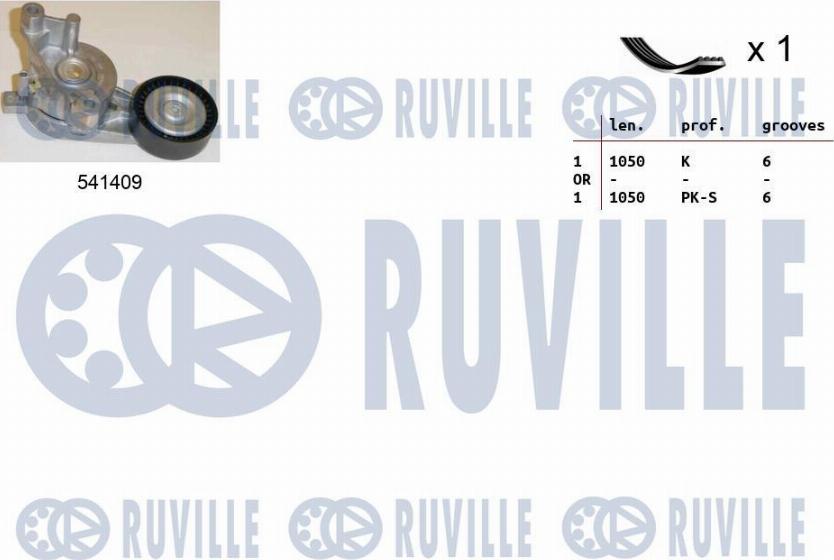 Ruville 570089 - Ķīļrievu siksnu komplekts ps1.lv