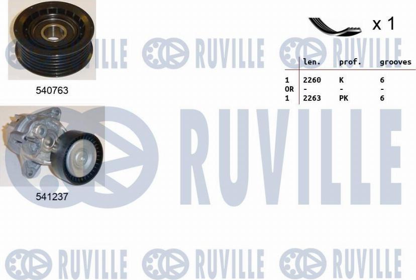 Ruville 570085 - Ķīļrievu siksnu komplekts ps1.lv