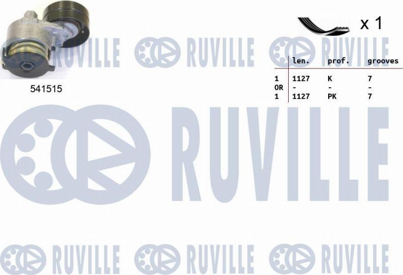 Ruville 570081 - Ķīļrievu siksnu komplekts ps1.lv