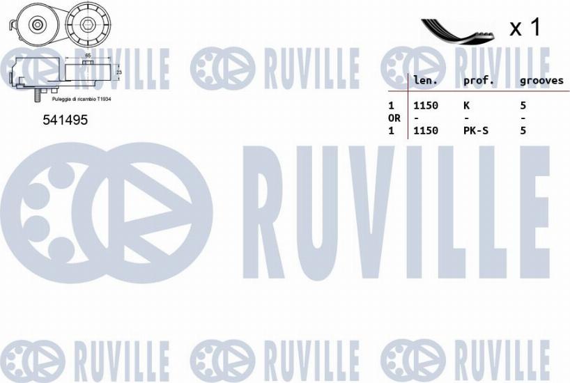 Ruville 570070 - Ķīļrievu siksnu komplekts ps1.lv