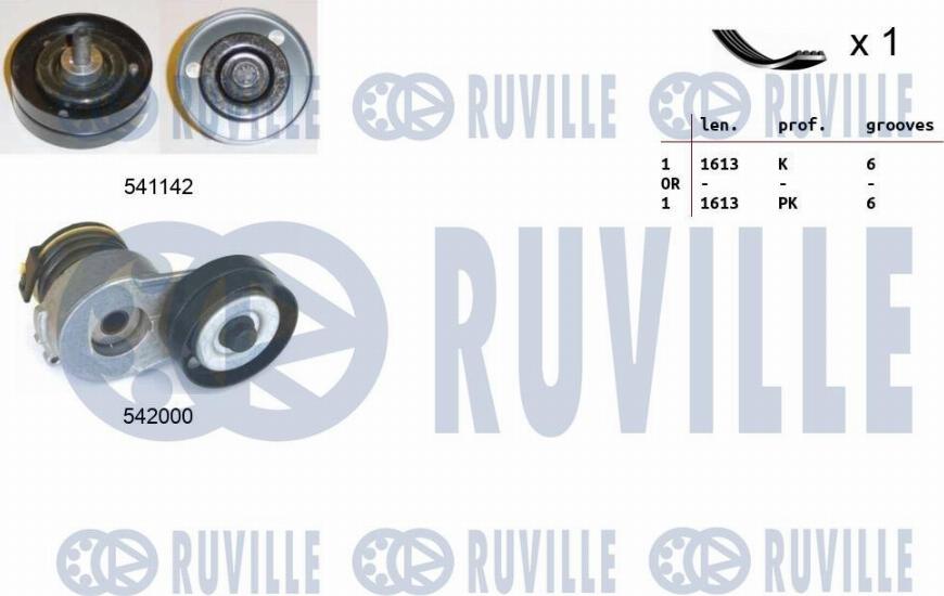 Ruville 570118 - Ķīļrievu siksnu komplekts ps1.lv