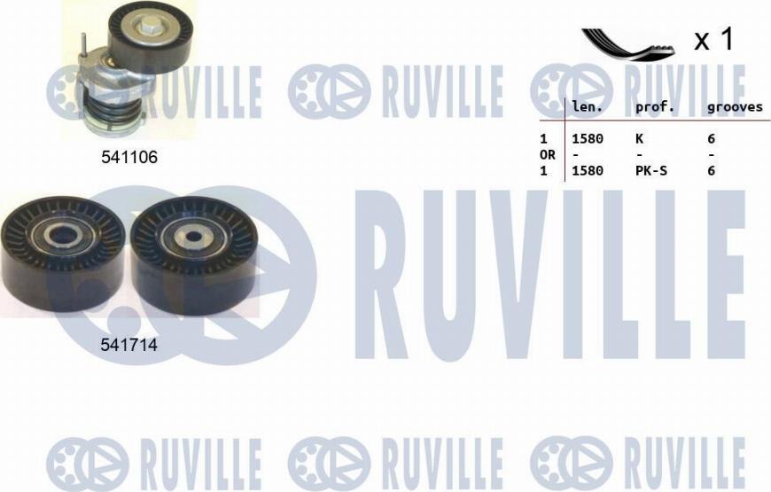 Ruville 570113 - Ķīļrievu siksnu komplekts ps1.lv