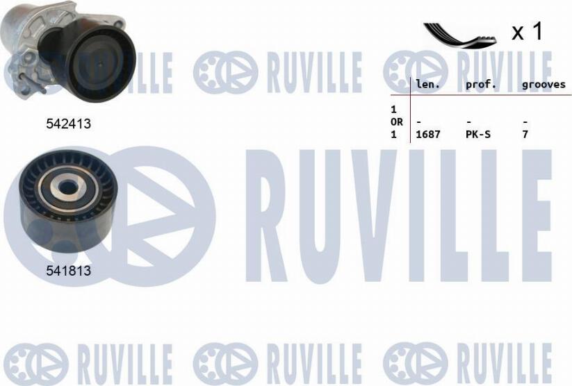 Ruville 570189 - Ķīļrievu siksnu komplekts ps1.lv