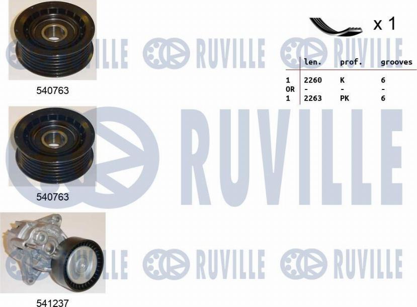 Ruville 570183 - Ķīļrievu siksnu komplekts ps1.lv