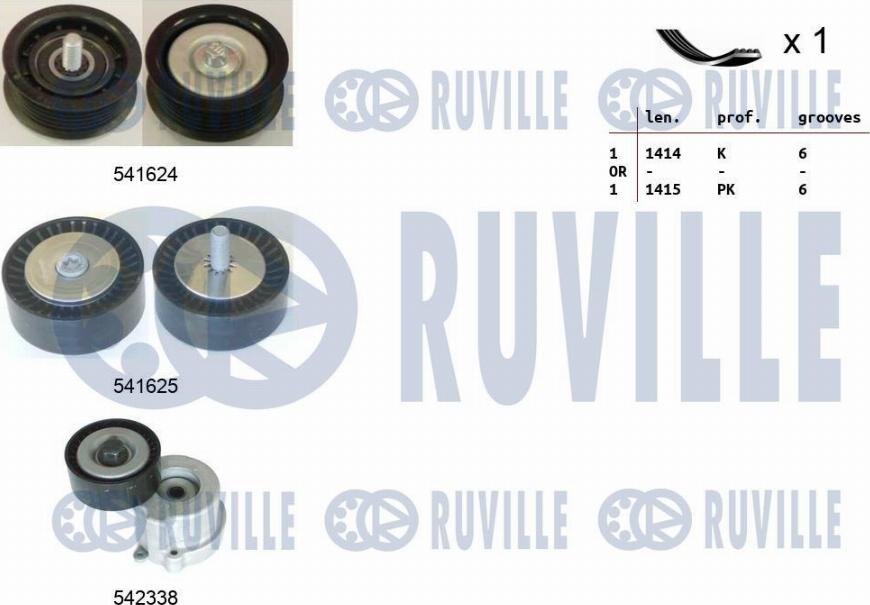 Ruville 570137 - Ķīļrievu siksnu komplekts ps1.lv