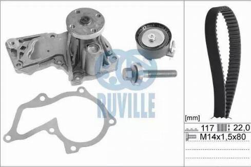 Ruville 57118701 - Ūdenssūknis + Zobsiksnas komplekts ps1.lv