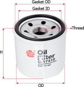 SAKURA Automotive C-17410 - Eļļas filtrs ps1.lv