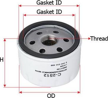 SAKURA Automotive C-2512 - Eļļas filtrs ps1.lv