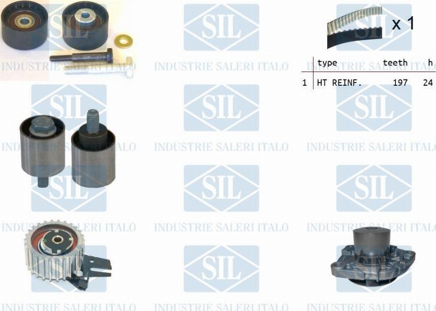 Saleri SIL K6PA1246A1 - Ūdenssūknis + Zobsiksnas komplekts ps1.lv