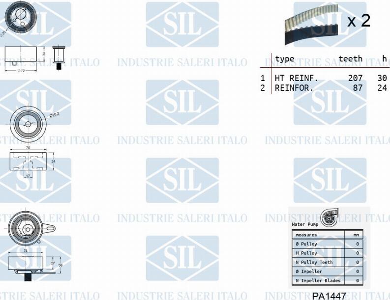 Saleri SIL K1PA1447 - Ūdenssūknis + Zobsiksnas komplekts ps1.lv