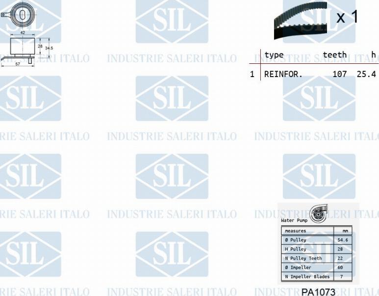 Saleri SIL K1PA1073 - Ūdenssūknis + Zobsiksnas komplekts ps1.lv