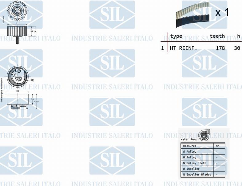 Saleri SIL K1PA1260 - Ūdenssūknis + Zobsiksnas komplekts ps1.lv