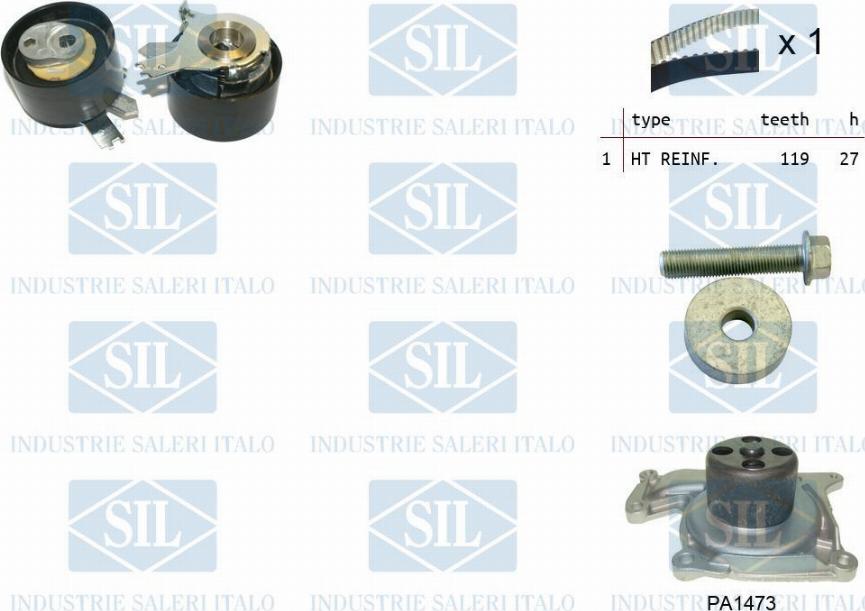 Saleri SIL K3PA1473 - Ūdenssūknis + Zobsiksnas komplekts ps1.lv