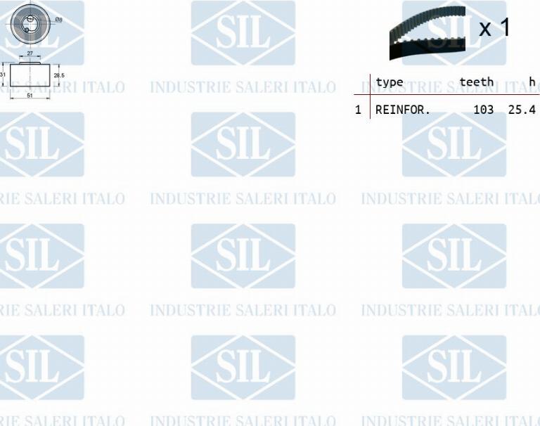 Saleri SIL TK1085 - Zobsiksnas komplekts ps1.lv