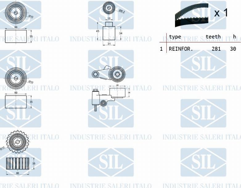 Saleri SIL TK1197 - Zobsiksnas komplekts ps1.lv