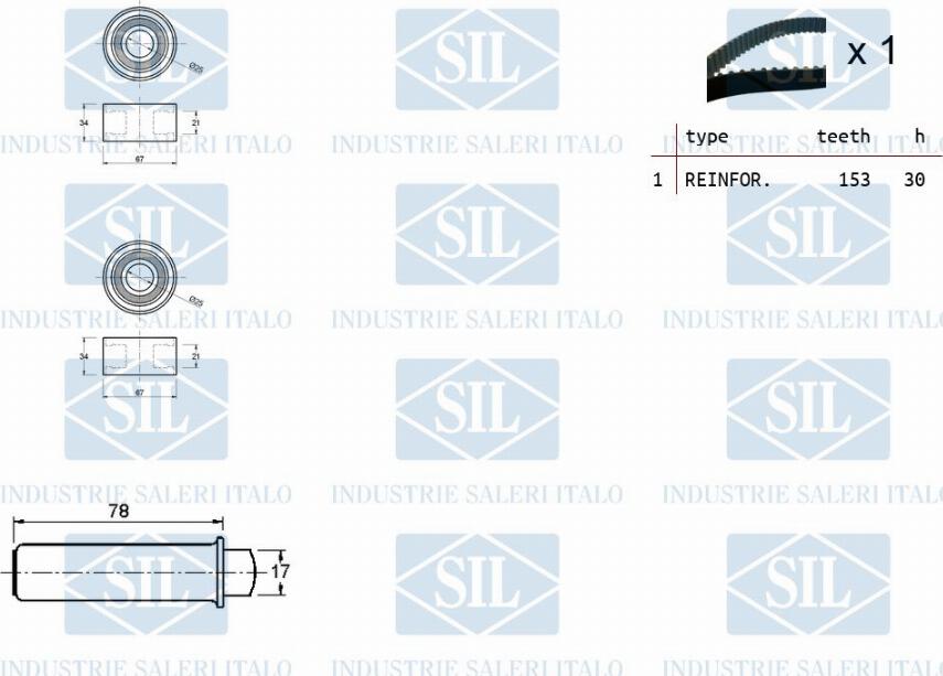 Saleri SIL TK1393 - Zobsiksnas komplekts ps1.lv