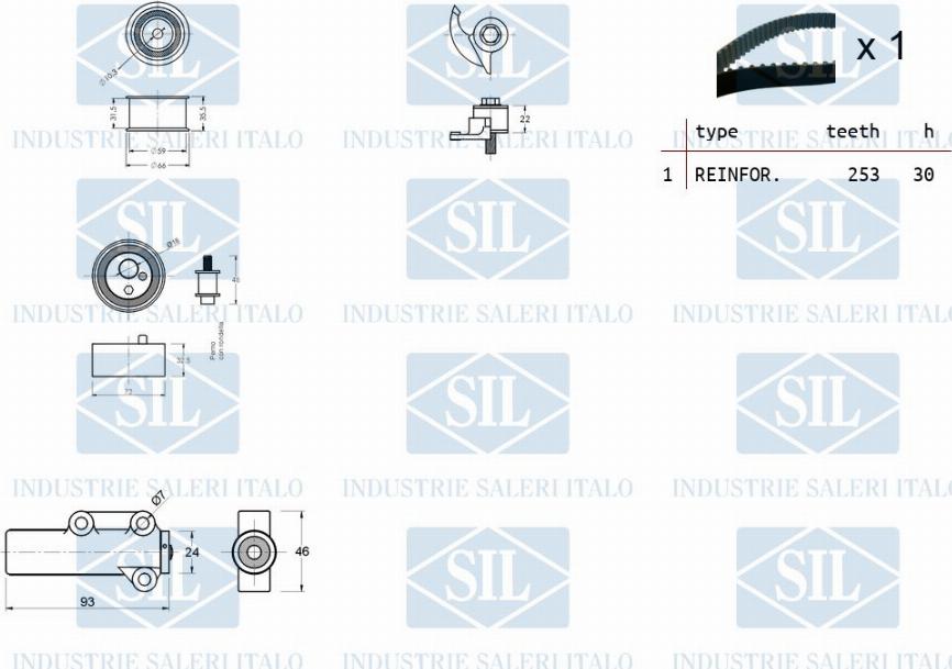 Saleri SIL TK1253 - Zobsiksnas komplekts ps1.lv