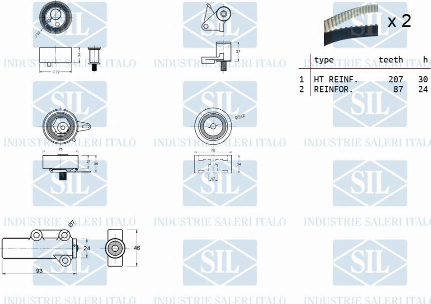 Saleri SIL TK1283 - Zobsiksnas komplekts ps1.lv