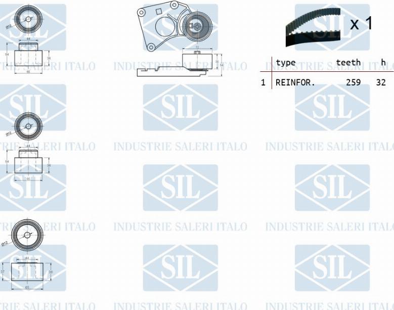 Saleri SIL TK1222 - Zobsiksnas komplekts ps1.lv