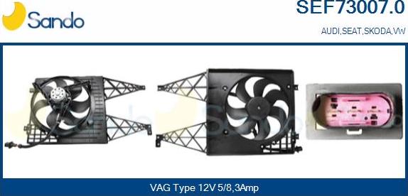 Sando SEF73007.0 - Elektromotors, Dzes. sist. radiatora ventilators ps1.lv