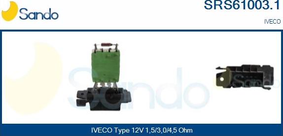 Sando SRS61003.1 - Rezistors, Salona ventilators ps1.lv