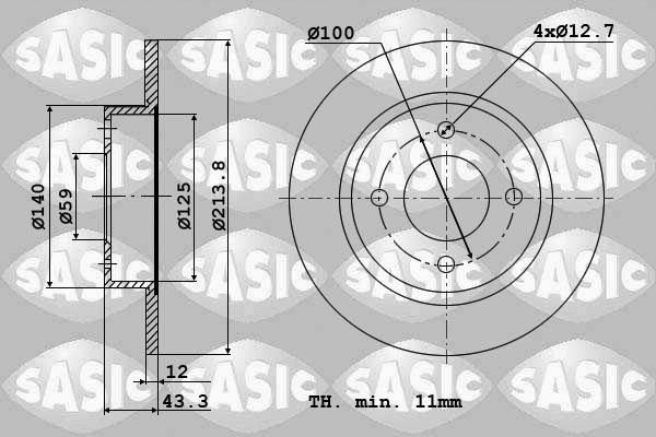 Sasic 9004566J - Bremžu diski ps1.lv