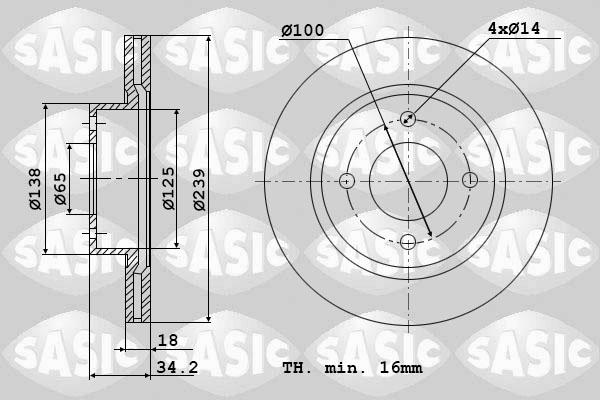 Sasic 9004583J - Bremžu diski ps1.lv