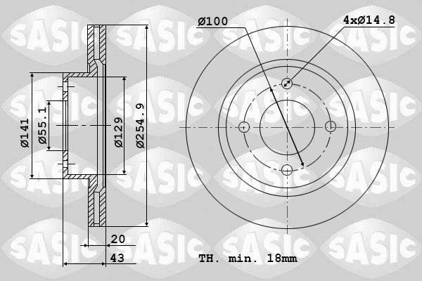 Sasic 9004897J - Bremžu diski ps1.lv