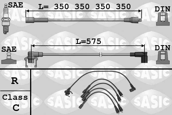 Sasic 9284009 - Augstsprieguma vadu komplekts ps1.lv