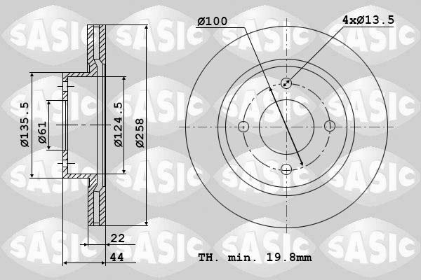 Sasic 6104048 - Bremžu diski ps1.lv