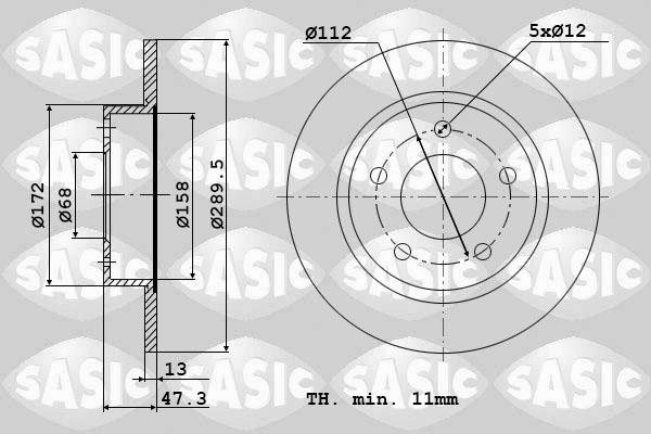 Sasic 6104055 - Bremžu diski ps1.lv