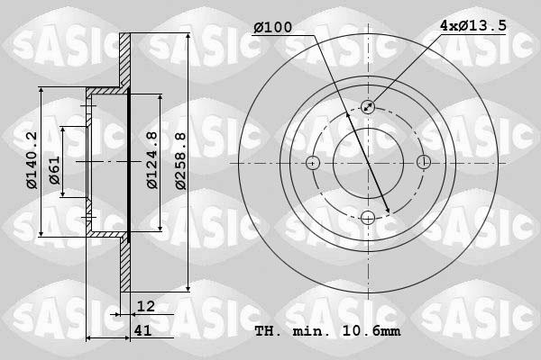 Sasic 6104001 - Bremžu diski ps1.lv