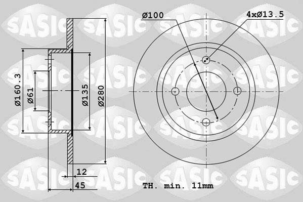 Sasic 6104016 - Bremžu diski ps1.lv