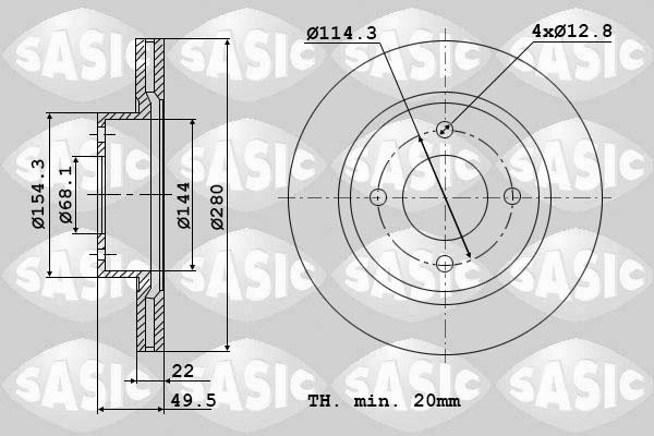 Sasic 6106043 - Bremžu diski ps1.lv