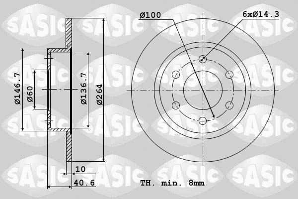 Sasic 6106003 - Bremžu diski ps1.lv