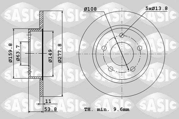 Sasic 6106013 - Bremžu diski ps1.lv