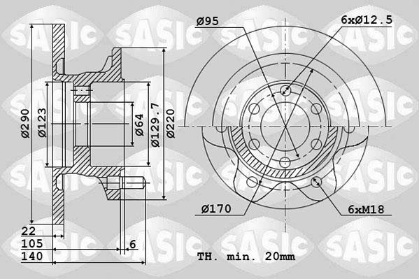 Sasic 6106072 - Bremžu diski ps1.lv